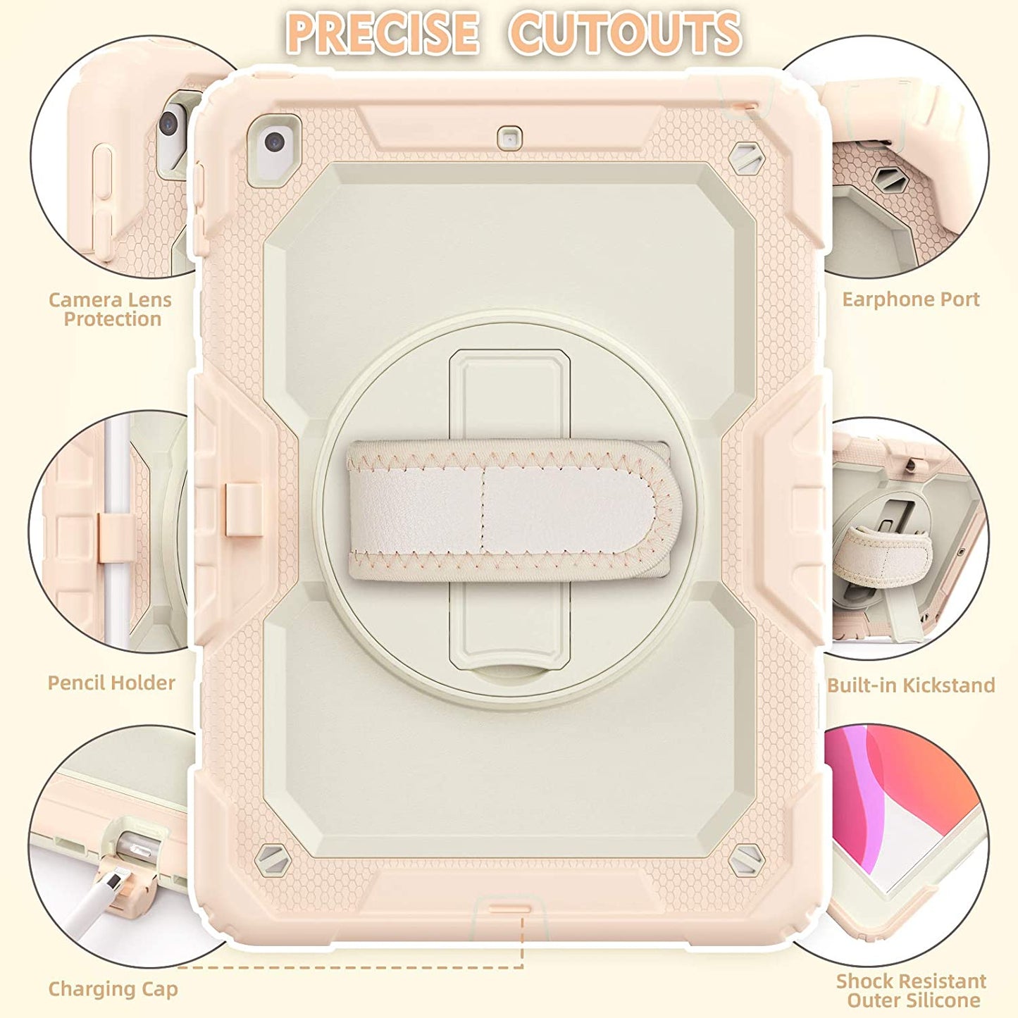 iPad 10.2 with Screen Protector Cover iPad 7th/ 8th/9th Gen Case