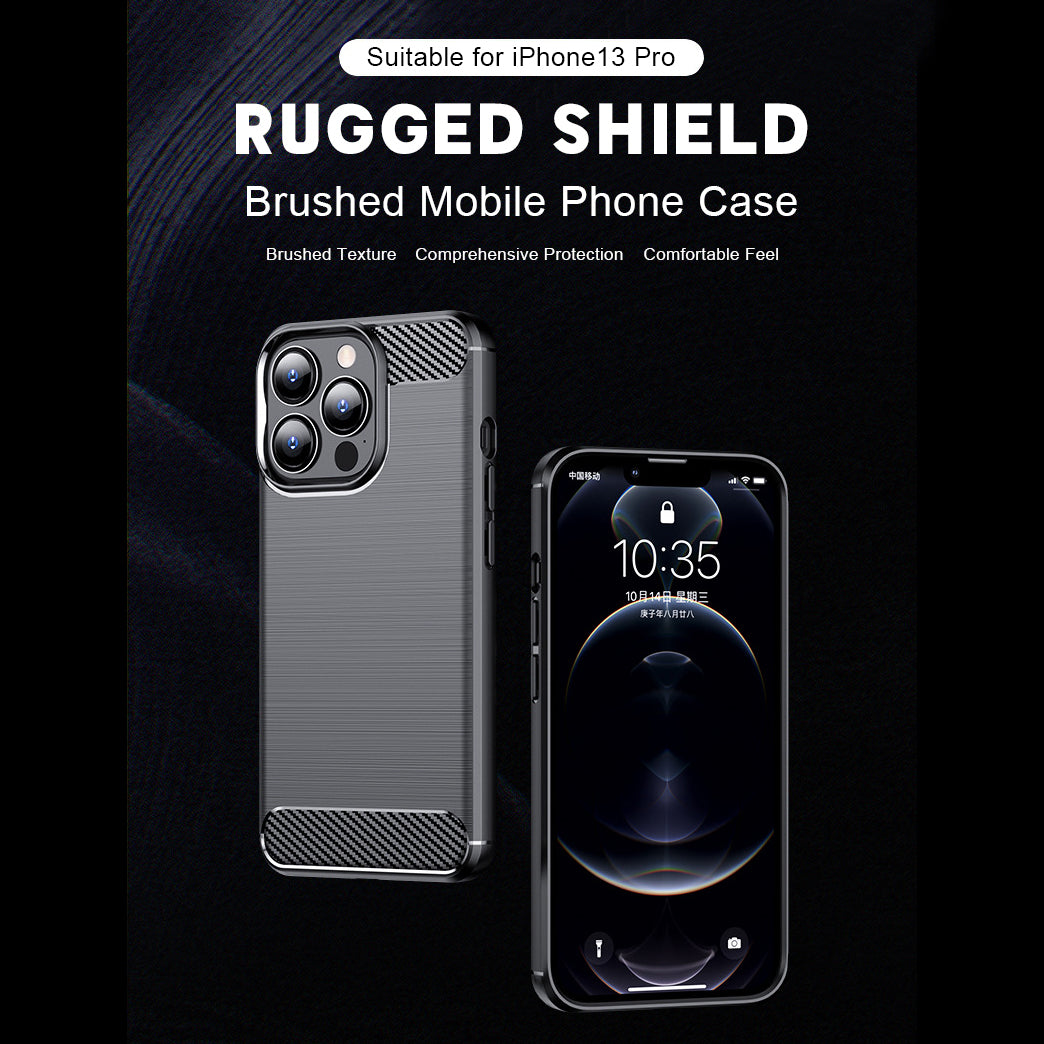 Brushed carbon fiber mobile phone case is suitable for iPhone 12/12Pro/12 Pro max case