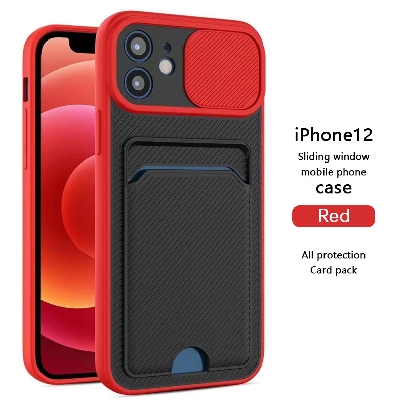 Suitable for iPhone11 /11Pro /11Pro max case lens protection push window card all-in-one card case mobile phone case