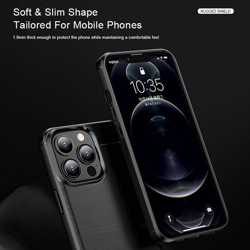 Brushed carbon fiber mobile phone case is suitable for iPhone 111/11 Pro/11Pro max case