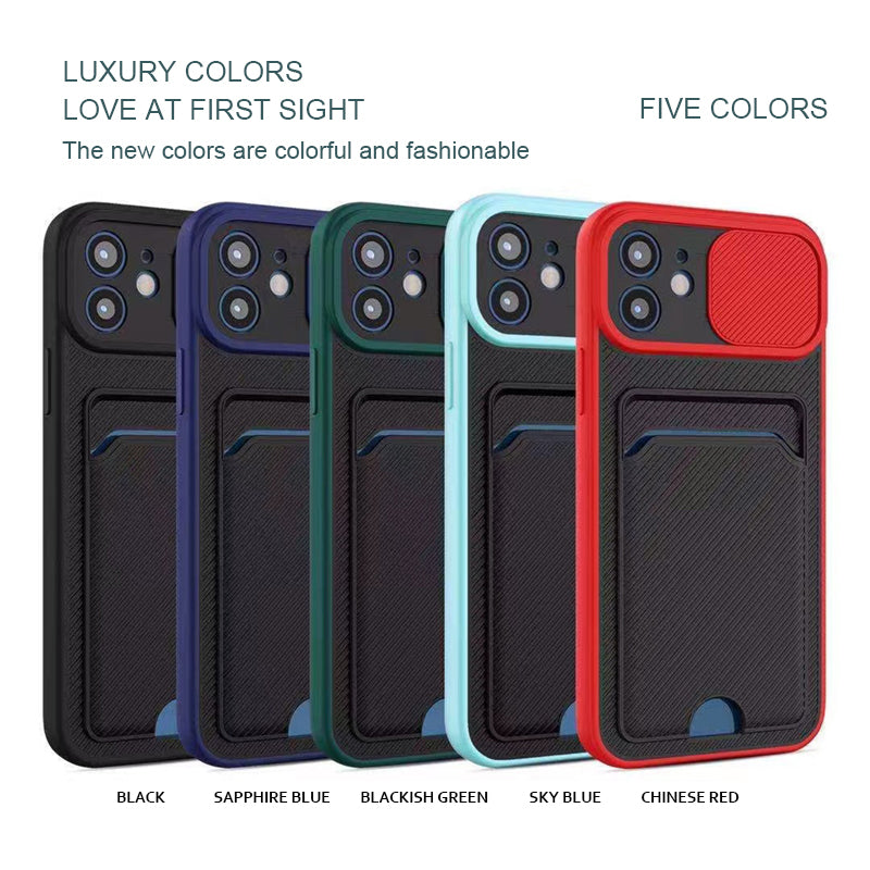 Suitable for iPhone13 /13Pro /13Pro max case lens protection push window card all-in-one card case mobile phone case