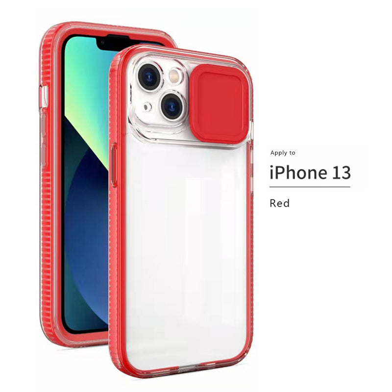 Transparent phone case for iPhone 13 pro max shockproof protect camera anti drop clearPush cover lens hard cover