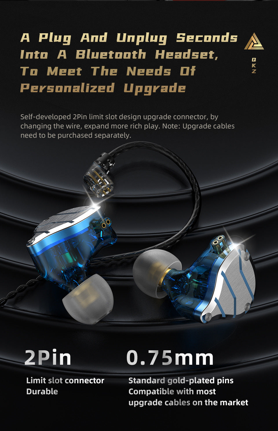 QKZ HiFi headset stylish portable in-ear heavy bass music wired headset sports headset with microphone stereo 3.5mm earbud gaming headset