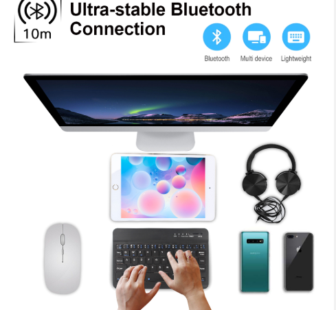 Mini Bluetooth Wireless Keyboard for iPad Apple Mac Tablet  Phone IOS Android Windows