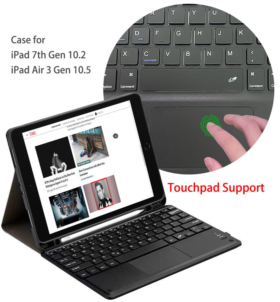 iPad 9.7 Case with Detachable Wireless Smart Bluetooth 3.0 Keyboard