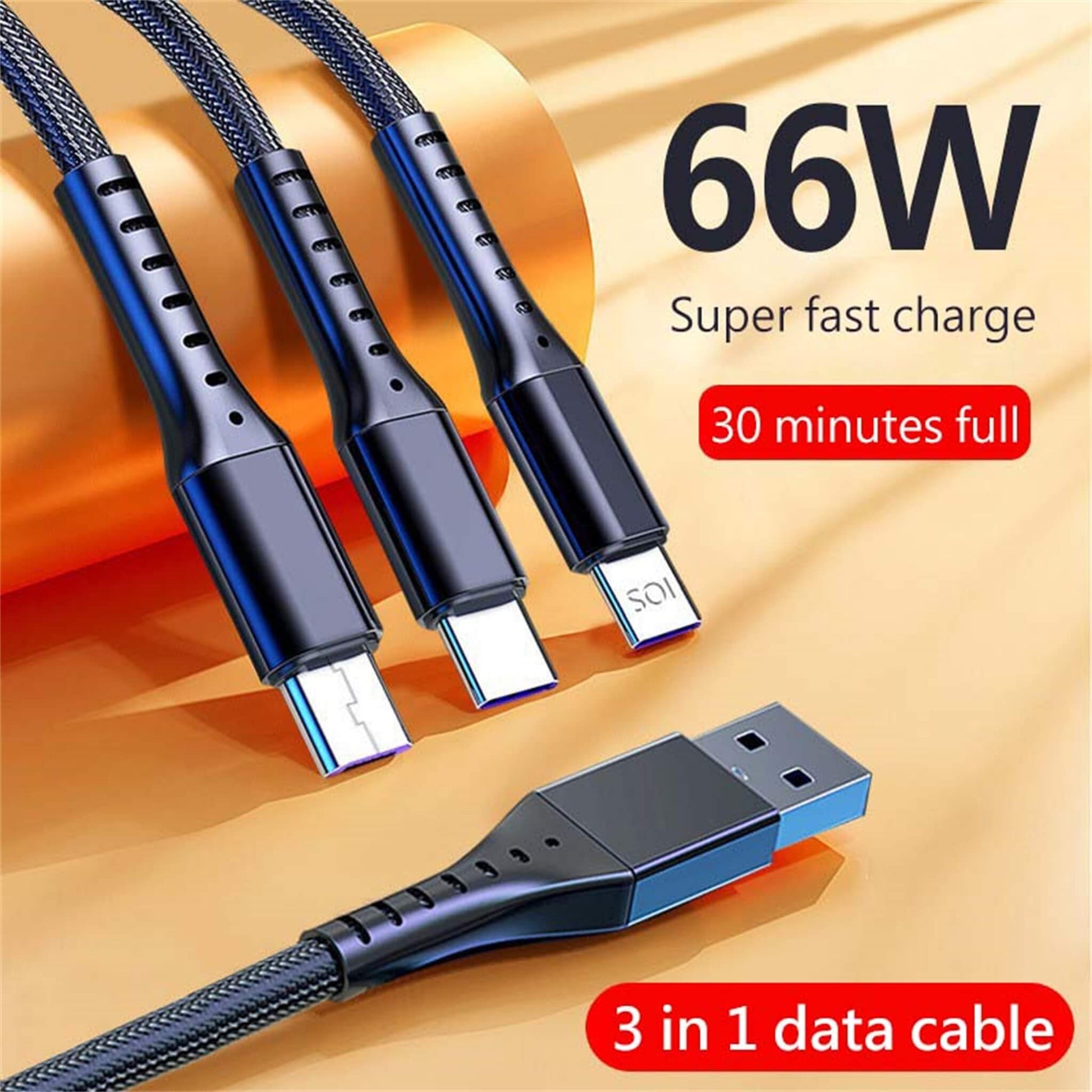 1.2 m Multi 3 in 1 USB Charging Cable