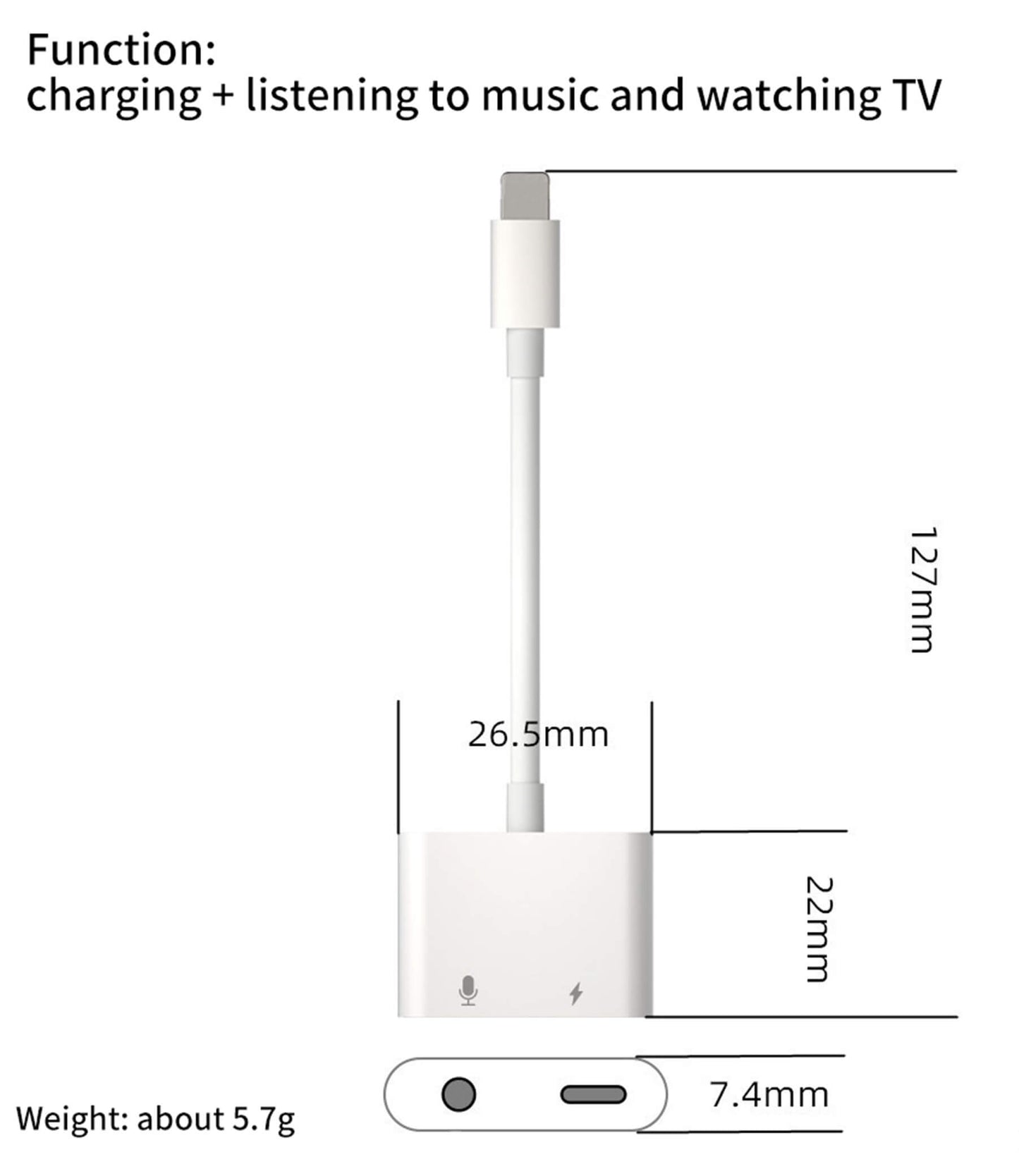 Headphone Audio & Charger Adapter