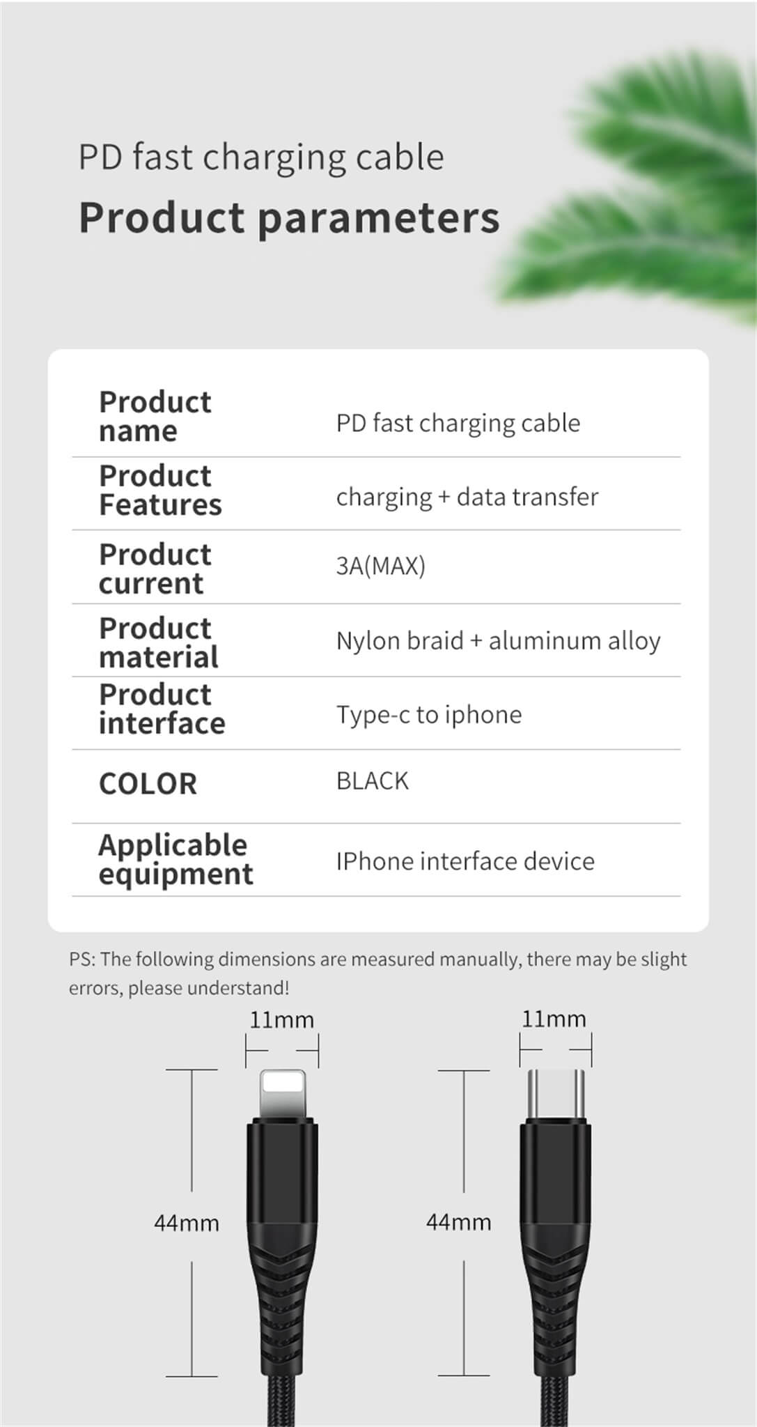 USB Type C to Lightning  Fast Charging Cable