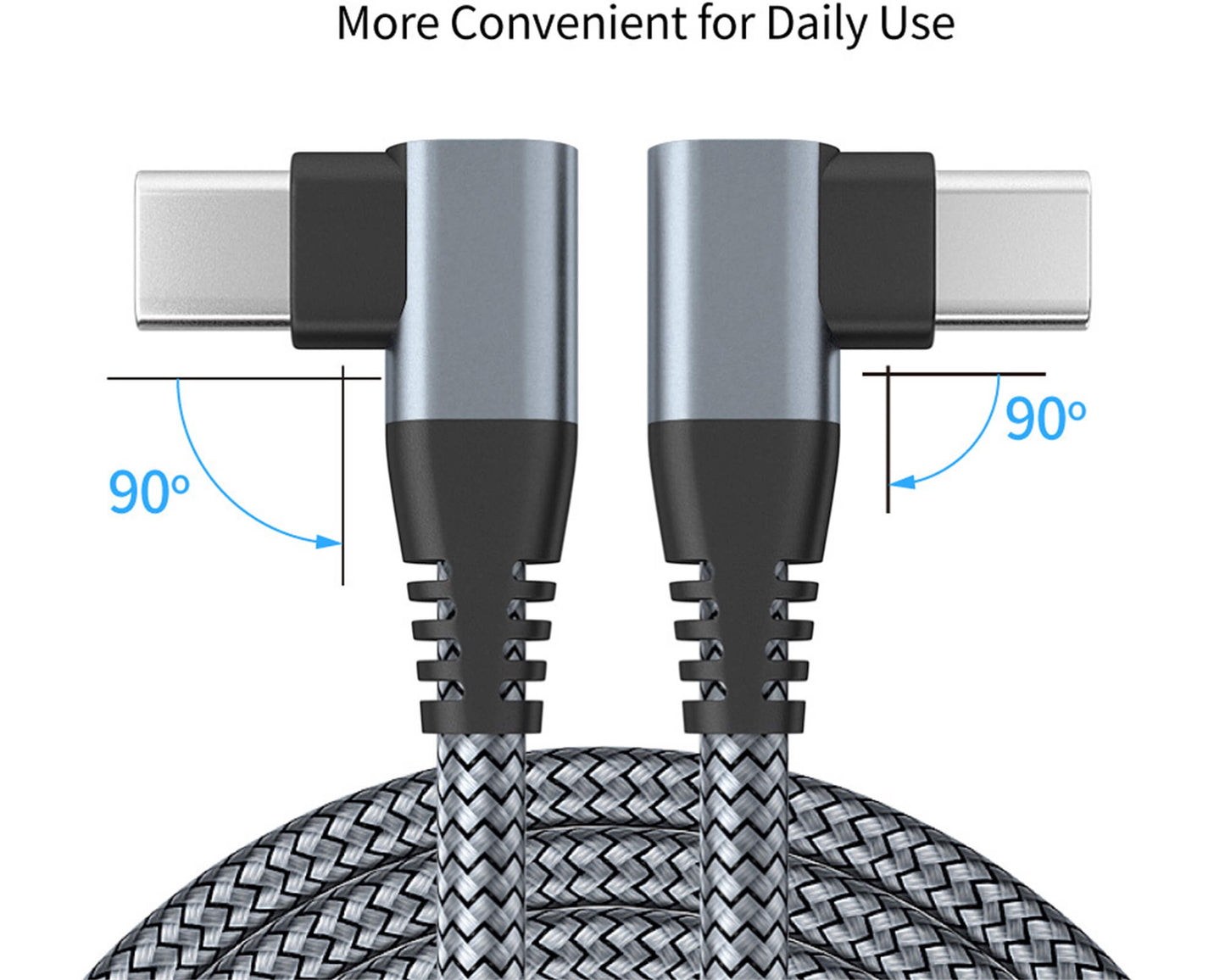 Right Angle Fast Charge USB C to USB C Cable