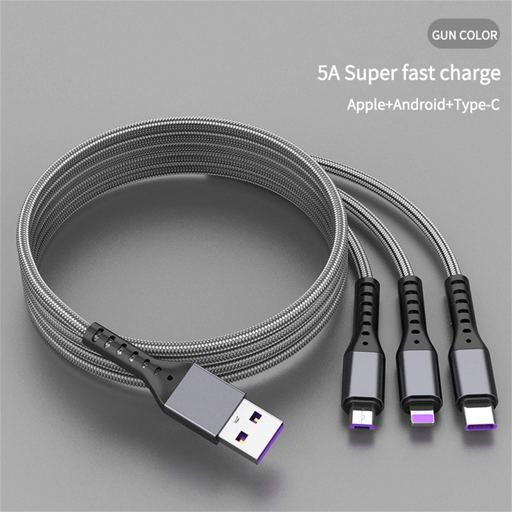 Nylon Braided 3 in 1 Multi Charging Cable