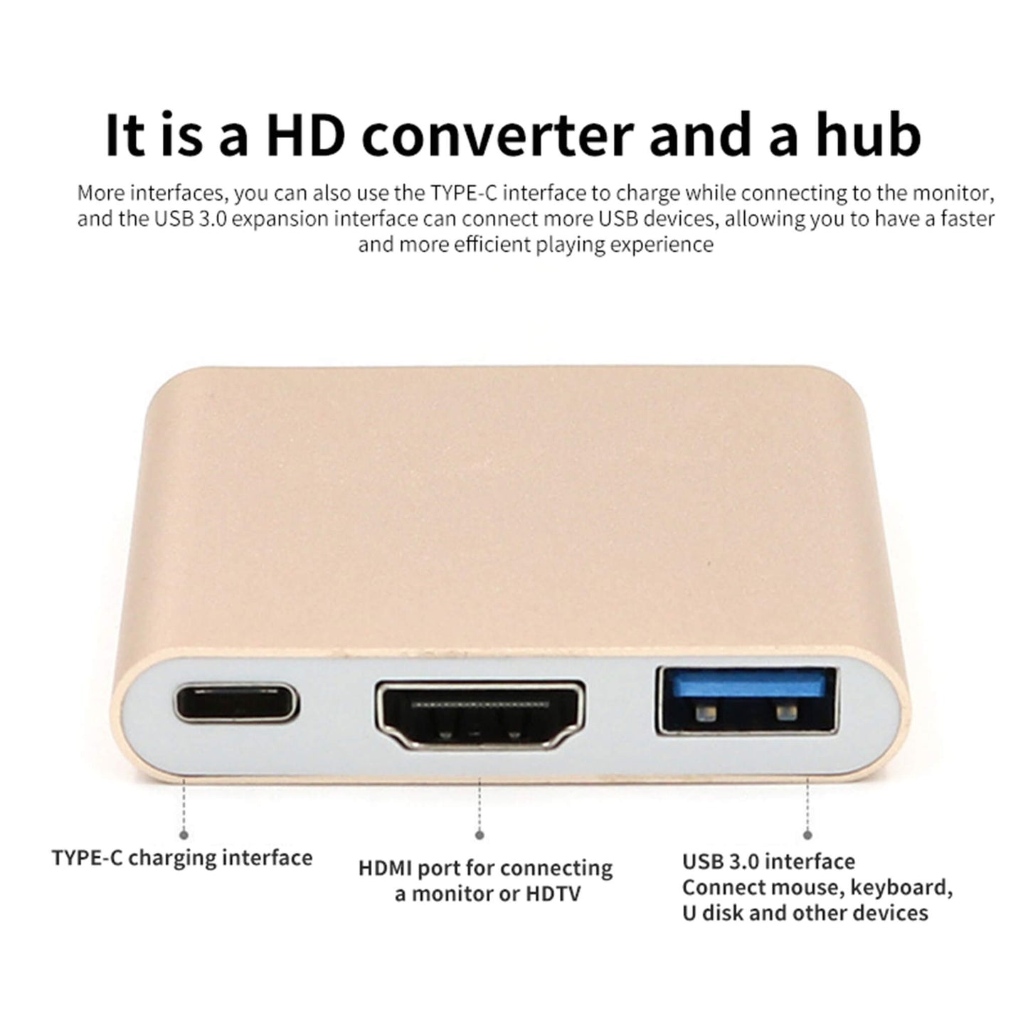 Type-C to HDMI / Type-C/ USB 3.0 Multiport Adapter