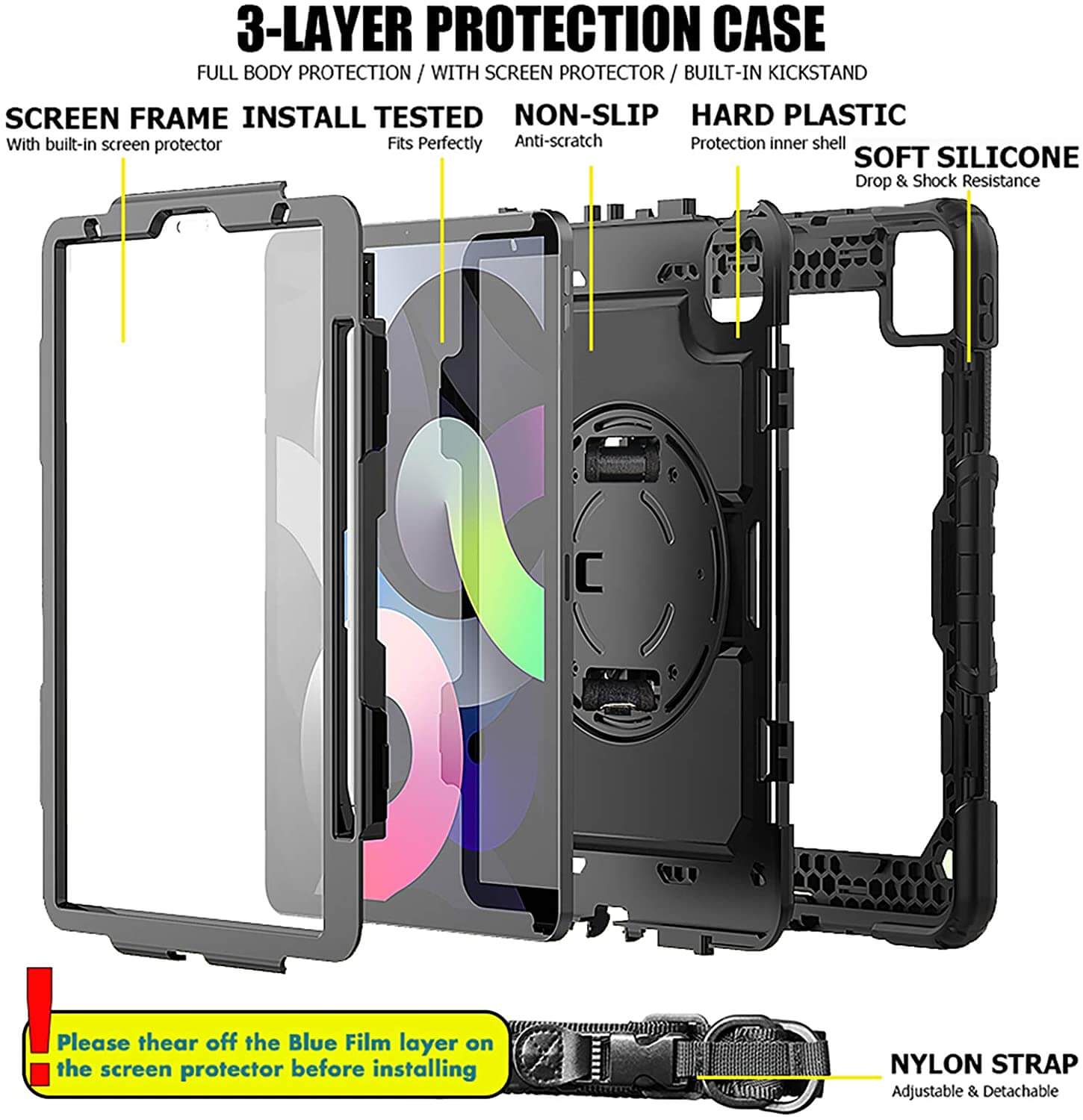 iPad Air 4th, iPad Pro 11 Case with Pencil Holder
